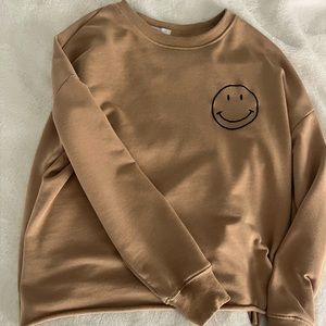 Cute Neutral Boutique Smiley Sweatshirt